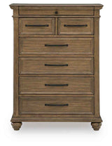 Karallin Medium Brown Chest of Drawers by Ashley at Eve Furniture
