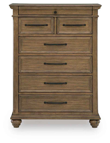 Karallin Medium Brown Chest of Drawers by Ashley at Eve Furniture