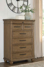 Karallin Medium Brown Chest of Drawers by Ashley at Eve Furniture