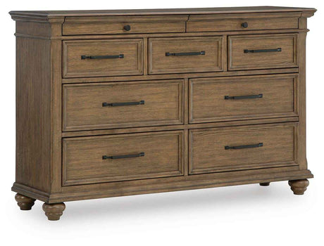 Karallin Medium Brown Dresser by Ashley at Eve Furniture