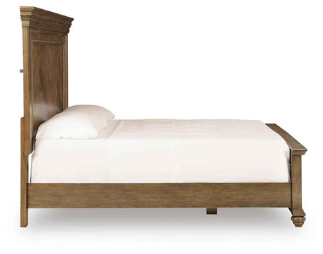 Karallin Medium Brown King Panel Bed by Ashley at Eve Furniture