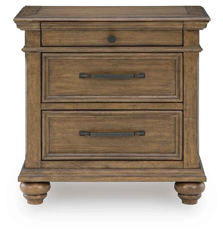 Karallin Medium Brown Nightstand by Ashley at Eve Furniture