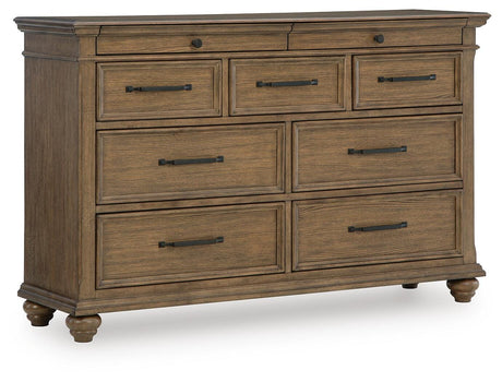 Karallin Medium Brown Panel Bedroom Set by Ashley at Eve Furniture