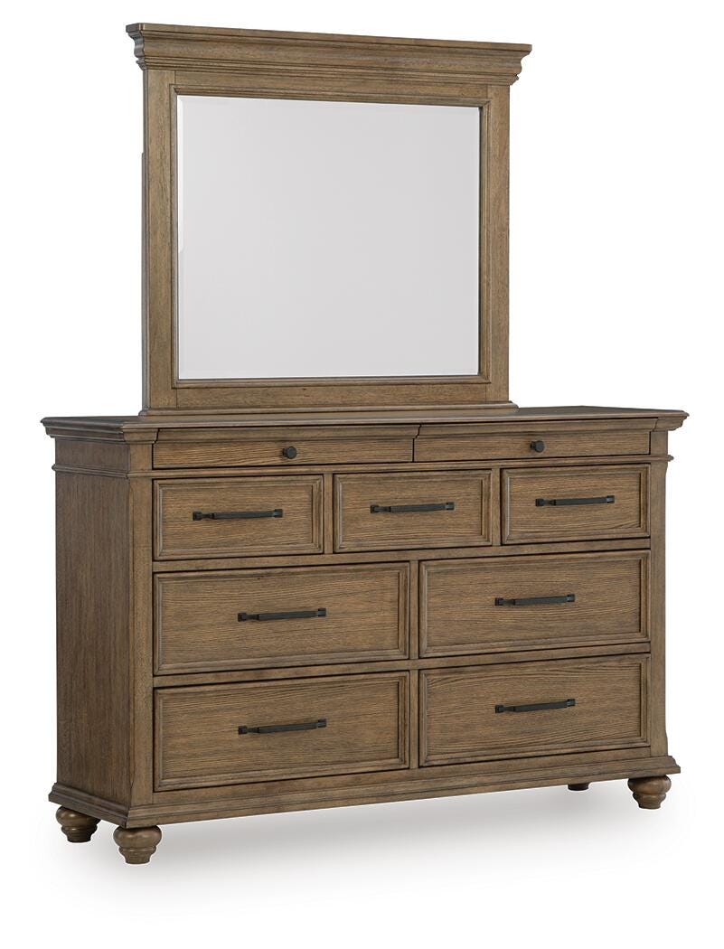 Karallin Medium Brown Panel Bedroom Set by Ashley at Eve Furniture