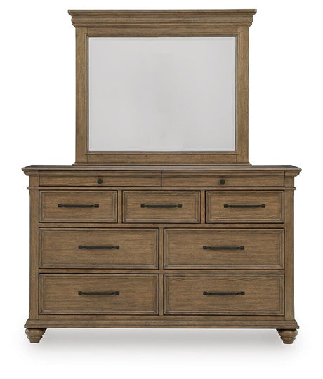 Karallin Medium Brown Panel Bedroom Set by Ashley at Eve Furniture