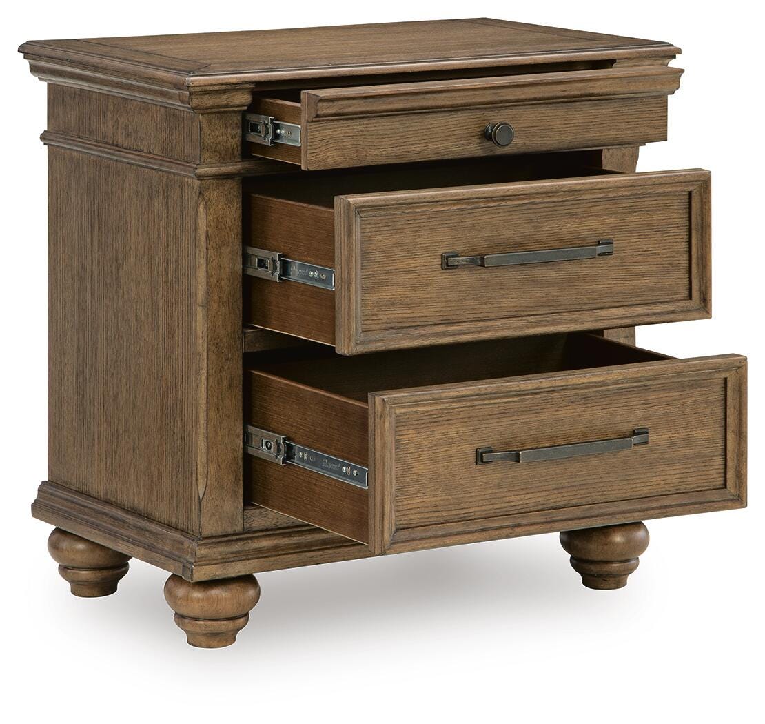 Karallin Medium Brown Panel Bedroom Set by Ashley at Eve Furniture