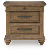 Karallin Medium Brown Panel Bedroom Set by Ashley at Eve Furniture