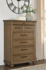 Karallin Medium Brown Panel Bedroom Set by Ashley at Eve Furniture