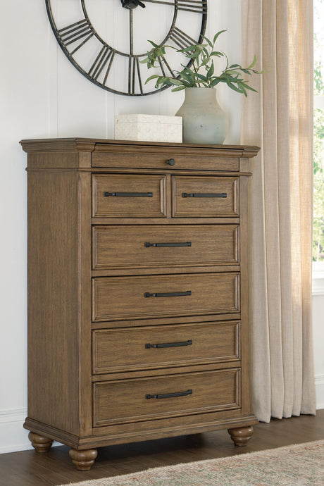 Karallin Medium Brown Panel Bedroom Set by Ashley at Eve Furniture