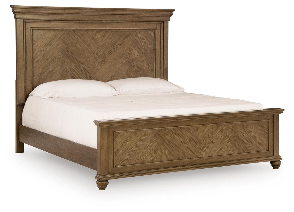 Karallin Medium Brown Panel Bedroom Set by Ashley at Eve Furniture