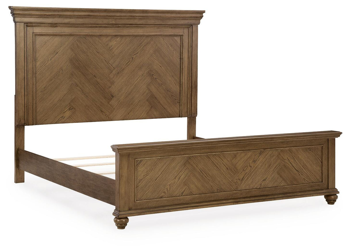 Karallin Medium Brown Panel Bedroom Set by Ashley at Eve Furniture