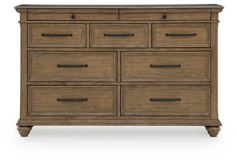 Karallin Medium Brown Storage Panel Bedroom Set by Ashley at Eve Furniture