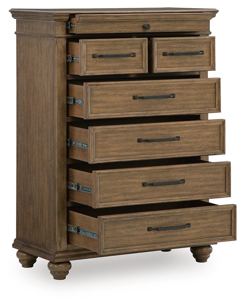 Karallin Medium Brown Storage Panel Bedroom Set by Ashley at Eve Furniture