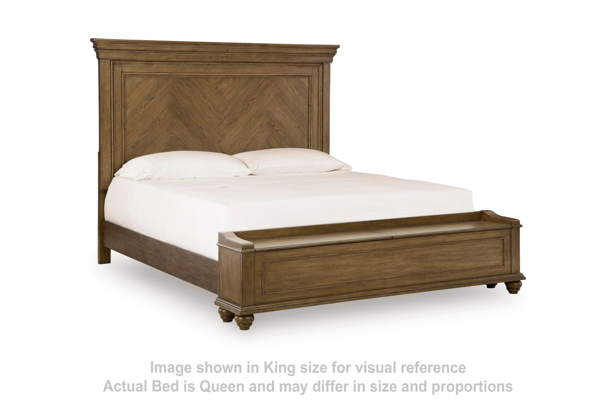 Karallin Medium Brown Storage Panel Bedroom Set by Ashley at Eve Furniture