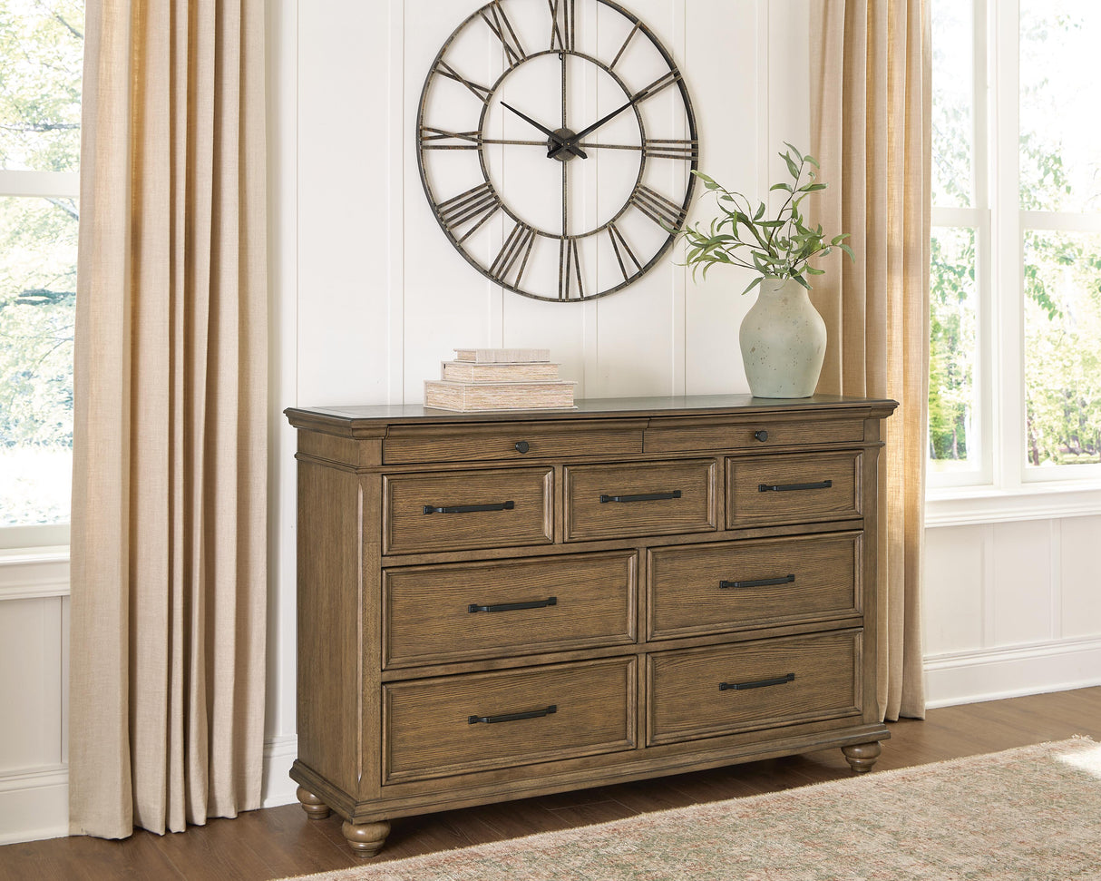 Karallin Medium Brown Storage Panel Bedroom Set by Ashley at Eve Furniture
