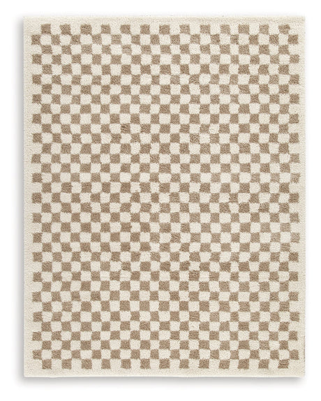 Karamen Taupe/Ivory Large Rug by Ashley at Eve Furniture