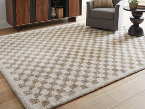 Karamen Taupe/Ivory Large Rug by Ashley at Eve Furniture
