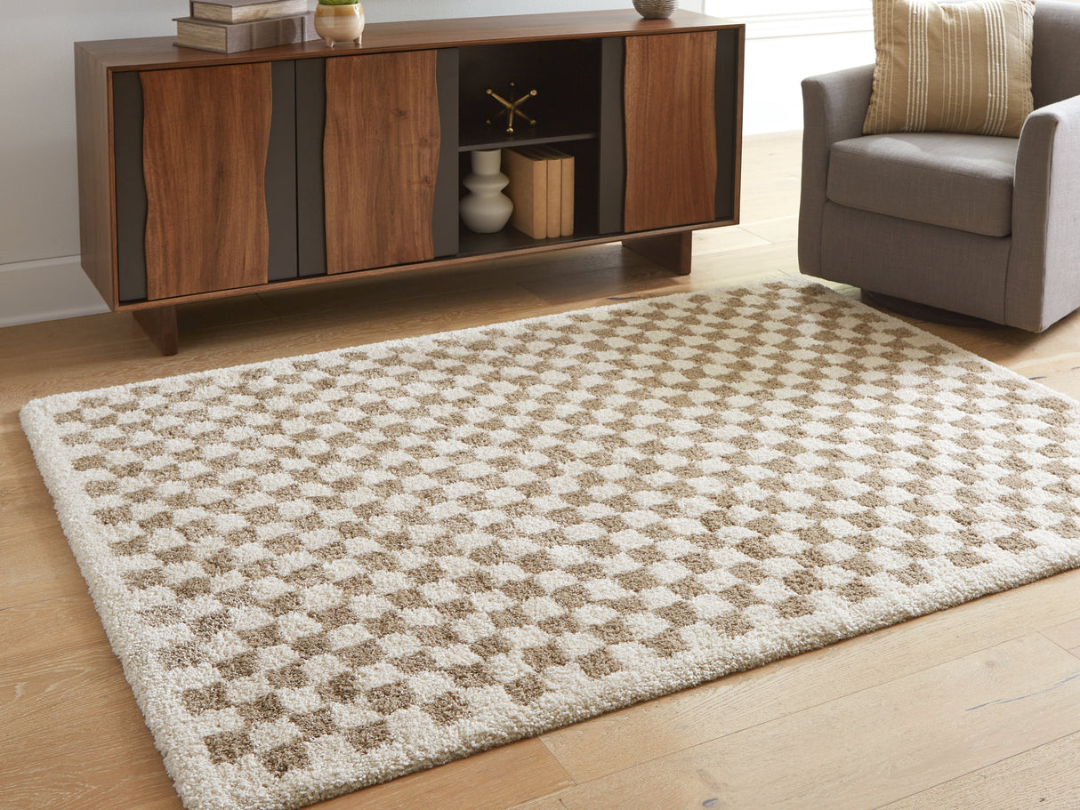 Karamen Taupe/Ivory Medium Rug by Ashley at Eve Furniture