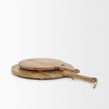 Karana Natural Solid Wood Round Serving Boards by Mercana at Eve Furniture