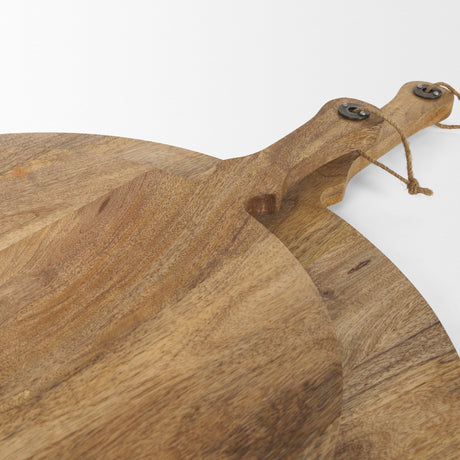 Karana Natural Solid Wood Round Serving Boards by Mercana at Eve Furniture