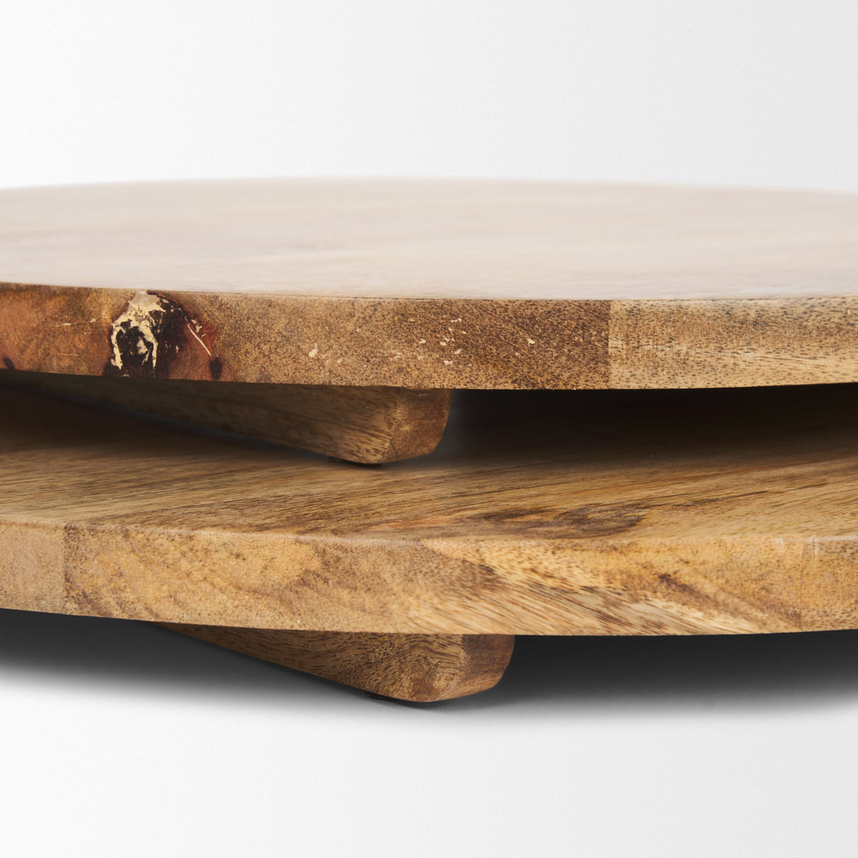 Karana Natural Solid Wood Round Serving Boards by Mercana at Eve Furniture