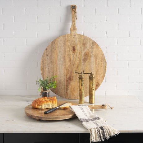 Karana Natural Solid Wood Round Serving Boards by Mercana at Eve Furniture