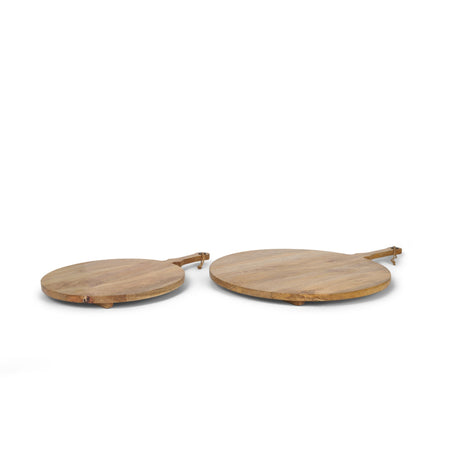 Karana Natural Solid Wood Round Serving Boards by Mercana at Eve Furniture