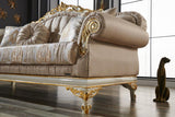 Kardelen Cream 2-Piece Living Room Set (1 Sofa & 1 Loveseat) by Furnia at Eve Furniture