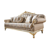 Kardelen Cream 2-Piece Living Room Set (1 Sofa & 1 Loveseat) by Furnia at Eve Furniture
