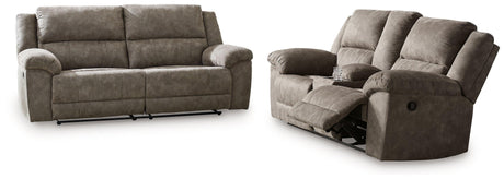 Kargin Fossil Manual Reclining Sofa & Loveseat by Ashley at Eve Furniture