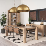 Karina 24" Round Brass-tone Hammered Metal Dome Pendant Light by Mercana at Eve Furniture