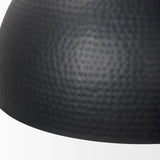 Karina 24" Round Matte Black Hammered Metal Dome Pendant Light by Mercana at Eve Furniture