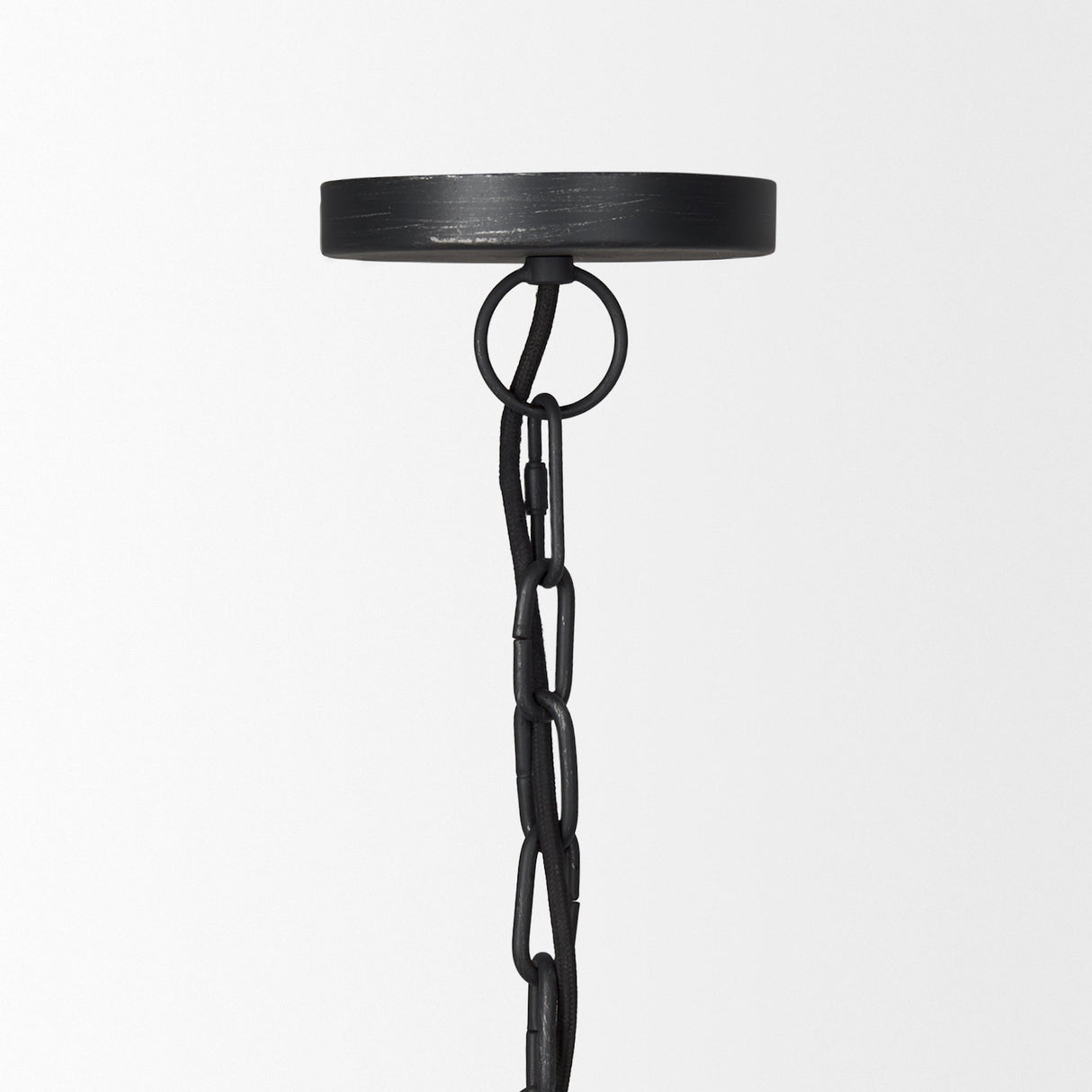 Karina 36" Round Matte Black Hammered Metal Dome Pendant Light by Mercana at Eve Furniture