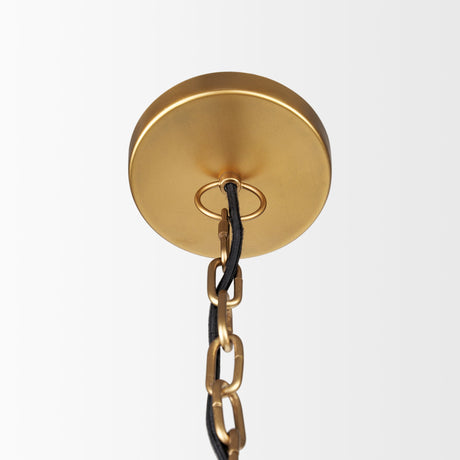 Karina Round Brass-tone Hammered Metal Dome Pendant Light by Mercana at Eve Furniture