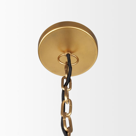 Karina Round Brass-tone Hammered Metal Dome Pendant Light by Mercana at Eve Furniture