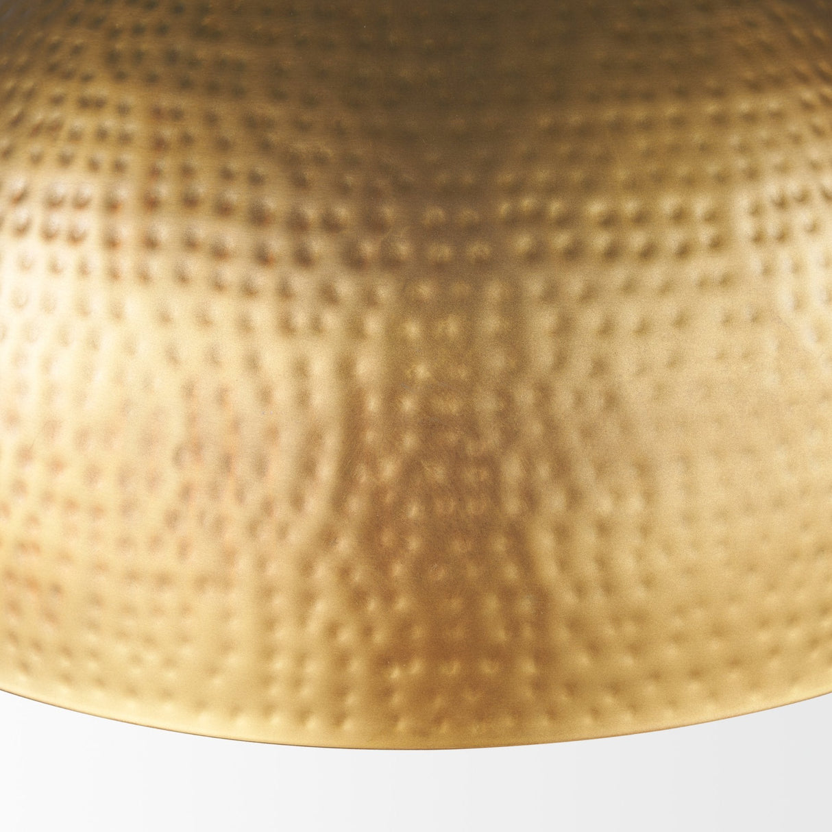 Karina Round Brass-tone Hammered Metal Dome Pendant Light by Mercana at Eve Furniture