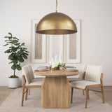 Karina Round Brass-tone Hammered Metal Dome Pendant Light by Mercana at Eve Furniture