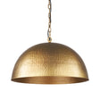 Karina Round Brass-tone Hammered Metal Dome Pendant Light by Mercana at Eve Furniture