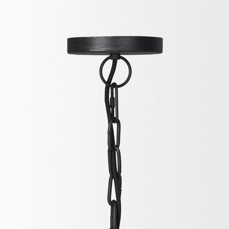 Karina Round Matte Black Hammered Metal Dome Pendant Light by Mercana at Eve Furniture