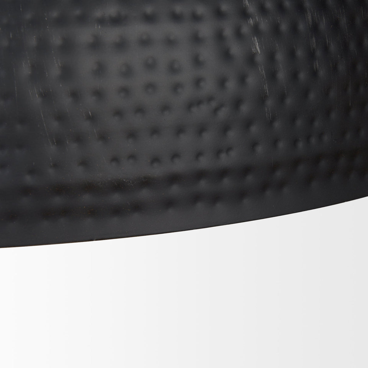 Karina Round Matte Black Hammered Metal Dome Pendant Light by Mercana at Eve Furniture
