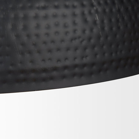 Karina Round Matte Black Hammered Metal Dome Pendant Light by Mercana at Eve Furniture