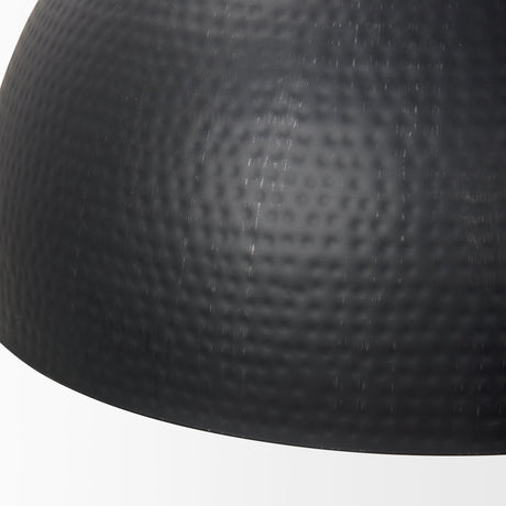 Karina Round Matte Black Hammered Metal Dome Pendant Light by Mercana at Eve Furniture