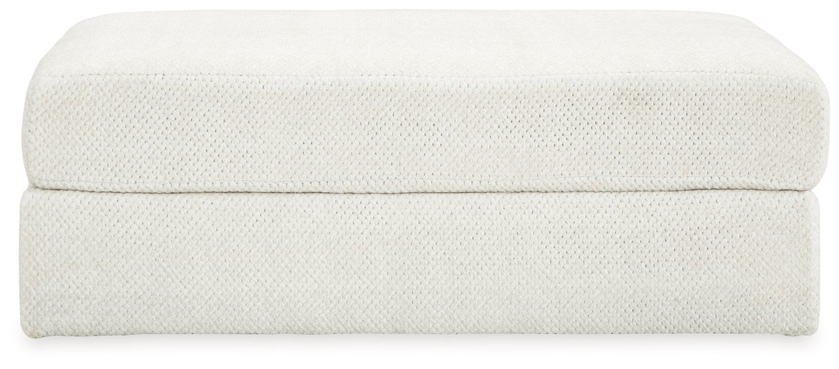 Karinne Linen Chair and Ottoman by Ashley at Eve Furniture
