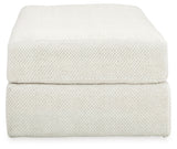 Karinne Linen Chair and Ottoman by Ashley at Eve Furniture