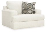 Karinne Linen Chair and Ottoman by Ashley at Eve Furniture