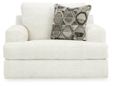 Karinne Linen Chair and Ottoman by Ashley at Eve Furniture