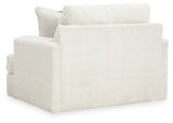 Karinne Linen Chair and Ottoman by Ashley at Eve Furniture