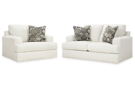 Karinne Linen Loveseat and Chair by Ashley at Eve Furniture