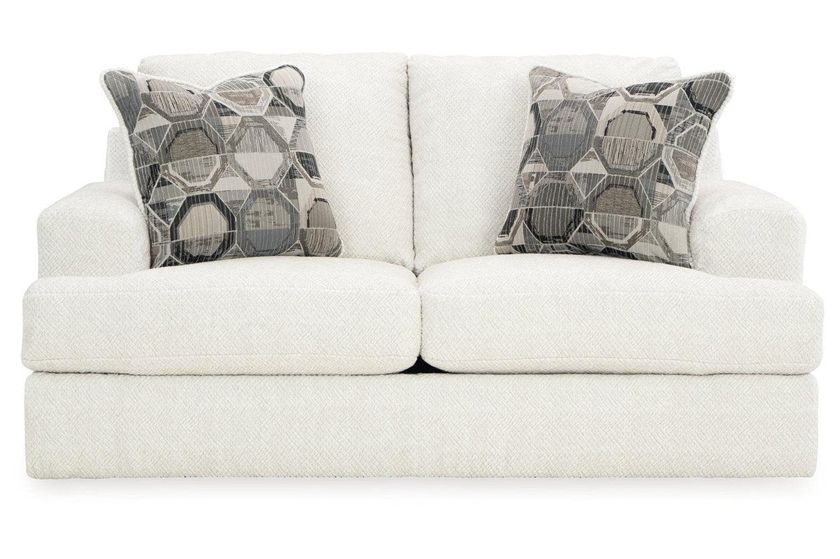 Karinne Linen Loveseat and Chair by Ashley at Eve Furniture