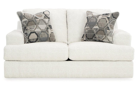 Karinne Linen Loveseat and Chair by Ashley at Eve Furniture